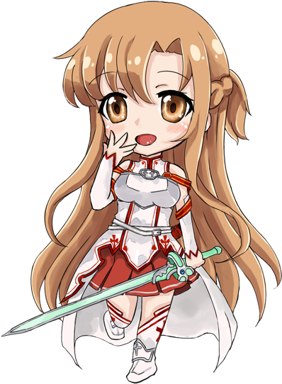 Sword Art Online, Asuna , By D-tomoyo - Sword Art Online Chibi Png (467x600)