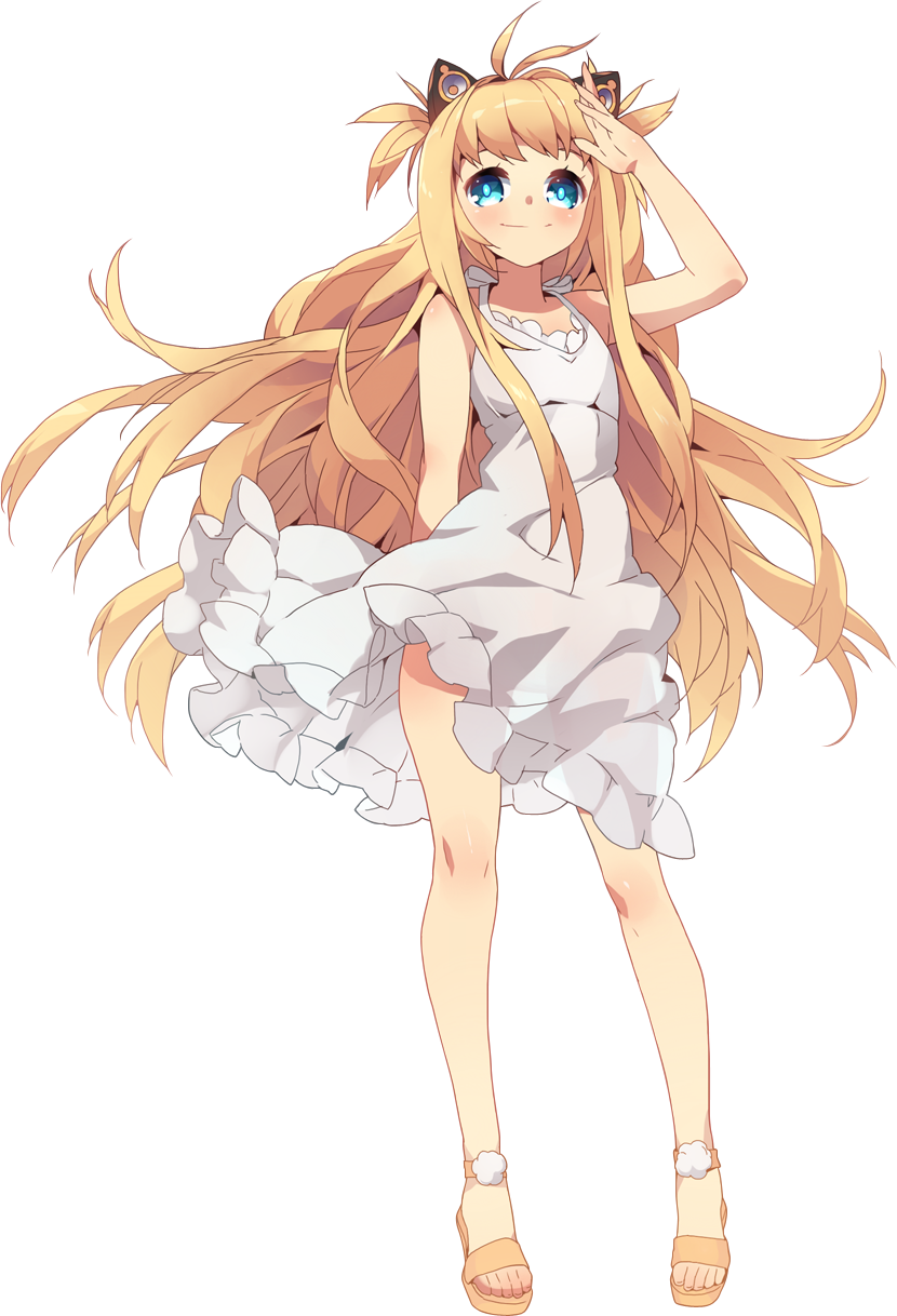 Seeu - Anime Renders - Gallery - Anime Render This - Blonde Haired Anime Girl Blue Eyes Purple Dress (830x1218)