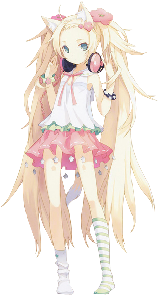Anime Neko Girl Blonde Hair - Anime Girl Render (335x600)