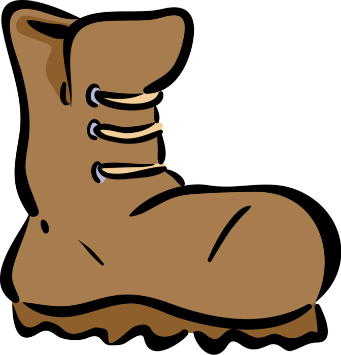 Vector Illustration Of Work Boot Shoe Footwear - Vector Illustration Of Work Boot Shoe Footwear (672x700)