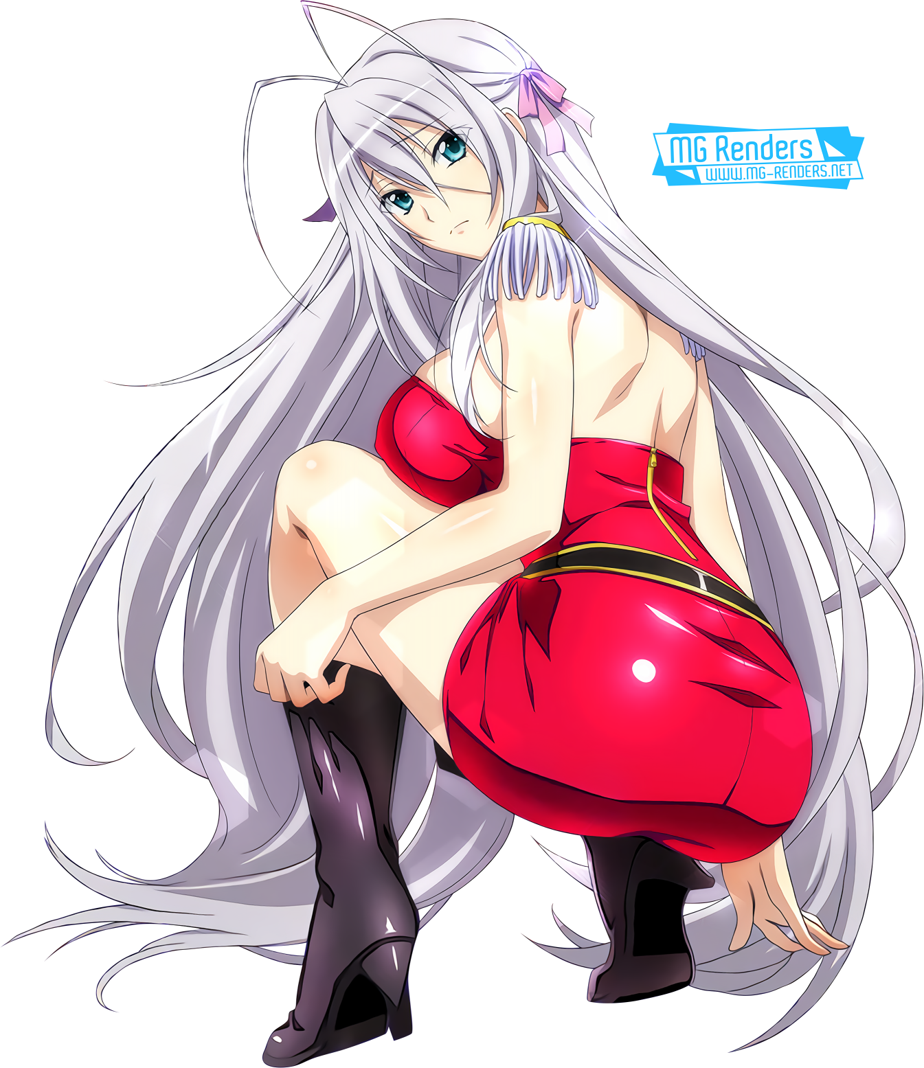 Anime Render Ecchi Transparent Background Ass Dress - Highschool Dxd Rossweise Renders Nude (1345x1555)