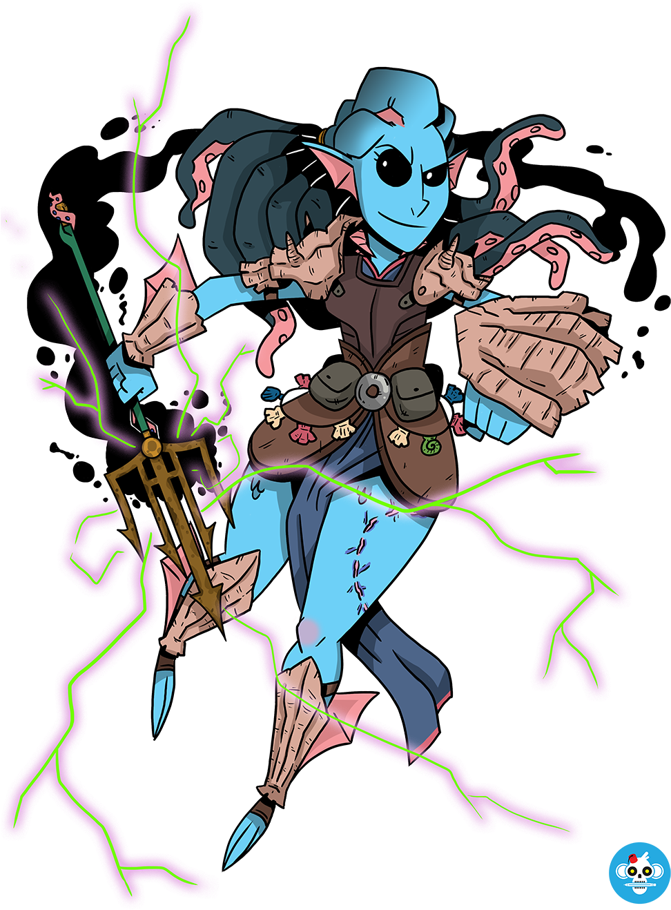 [art] My Kraken-infested Triton Hexblade, Maiaryn - Dungeons And Dragons Triton (1000x1414)