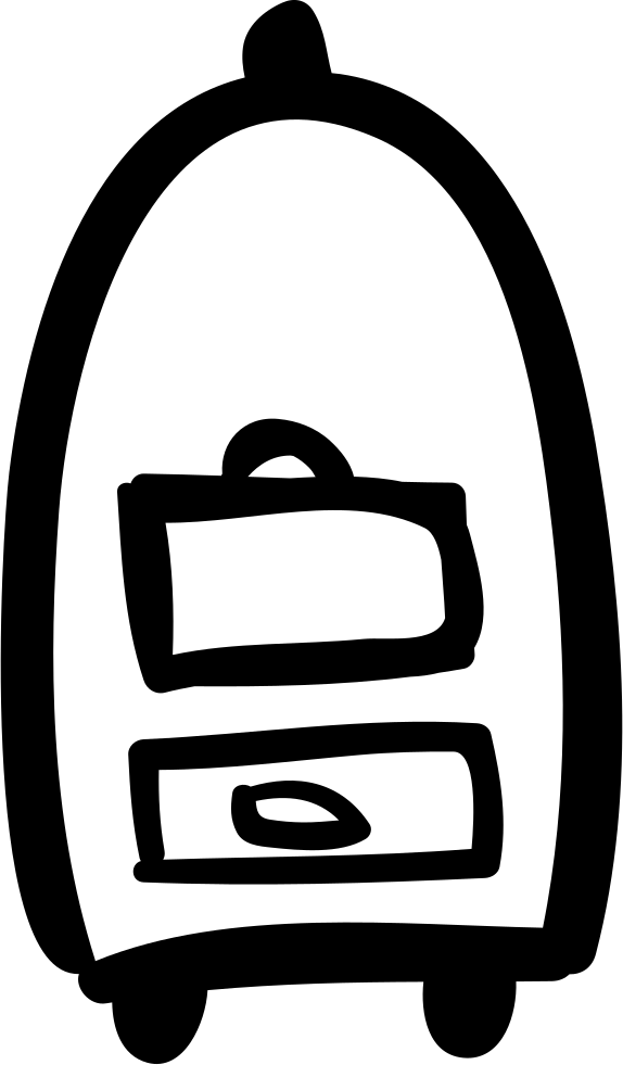 Baggages Hotel Cart Transportation Hand Drawn Tools - Sign (574x981)