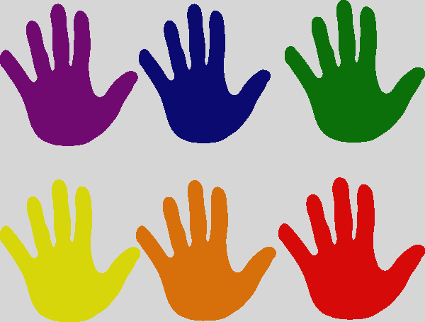 Hand Clip Art Free Hands Clipart - Colorful Hands Clipart (600x454)
