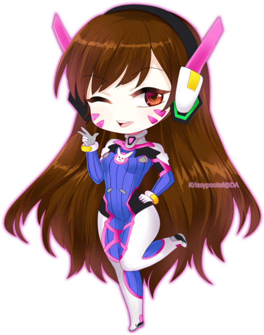28 Collection Of Dva Drawing Chibi - D Va Icon Gif (600x734)
