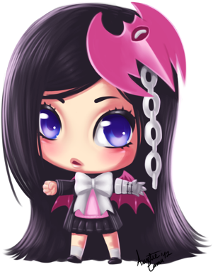 Chibi Girl - Chibi Anime Halloween Girl (344x414)