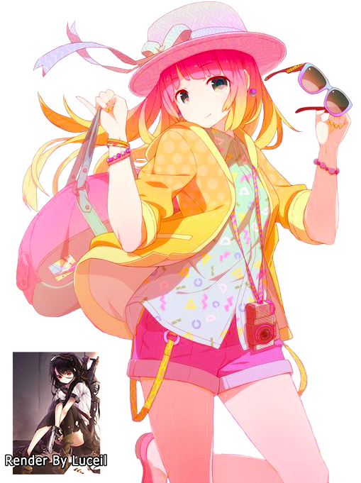 Colorful Anime Girl Render By Lgeluceil - Japanese Cartoon (510x721)