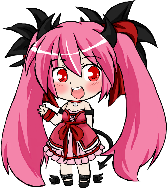 Pink Devilish Chibi Girl By Ravenblood2010 - Manga (800x800)