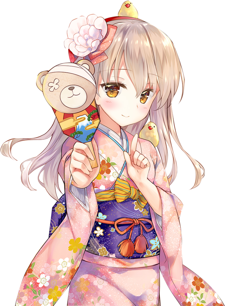 [render] Kimono Anime Girl By Littlediety - Anime Girl Kimono Transparent (757x1056)