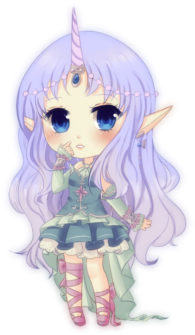 Unicorn Girl By Xichuu - Cute Chibi Unicorn Girl (387x665)