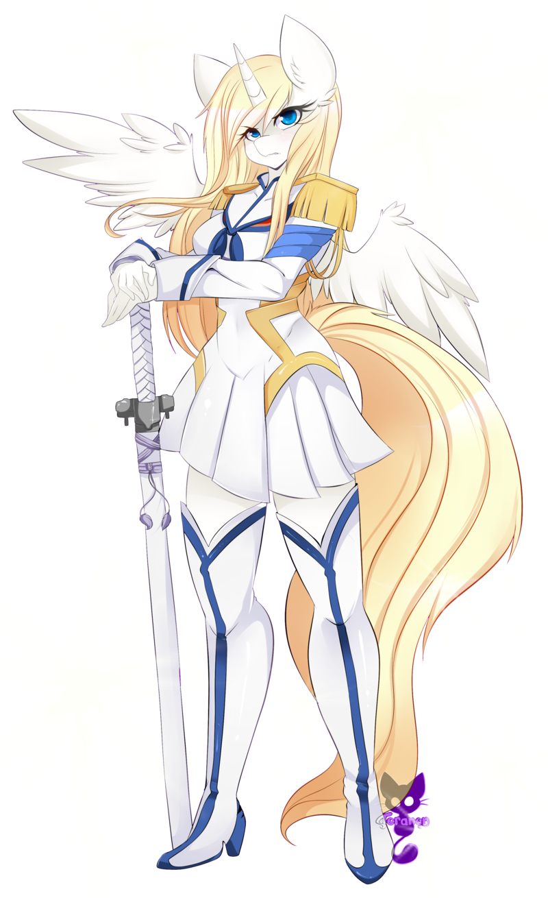 Alicorn, Anime, Anthro, Artist - Cartoon (800x1310)