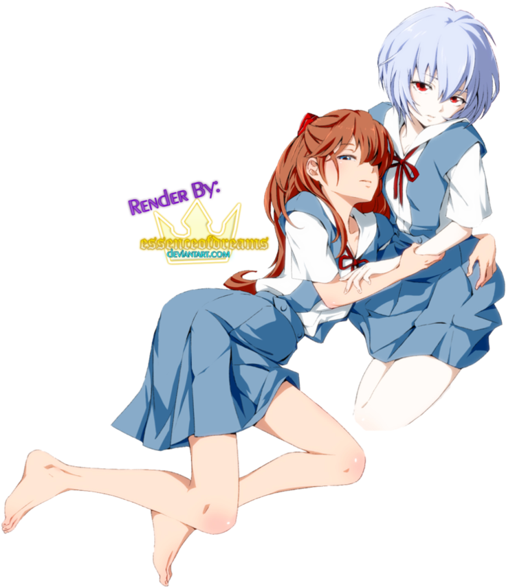 Rei Y Asuka Render By Essenceofdreams - Neon Genesis Evangelion Rei Yuri (894x894)