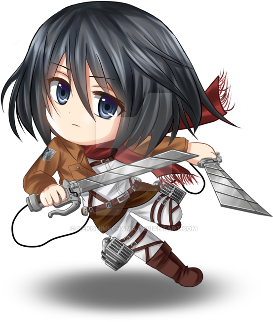 28 Collection Of Mikasa Chibi Drawing - Attack On Titan Chibi Mikasa (600x706)