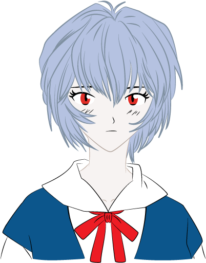 Vectorized Rei Ayanami By 93simonster - Cartoon (600x600)