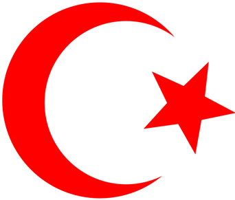 304 Crescent Moon Clipart Public Domain Vectors - Red Star And Crescent (353x500)