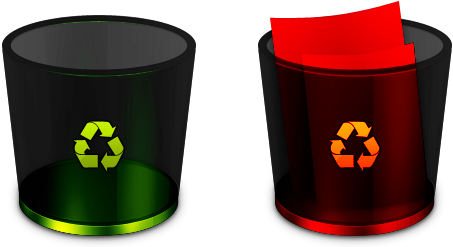 Dark Chrome Recycle Bin - Trash (512x256)