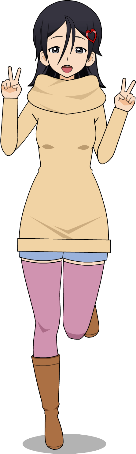 Hanako Yamada W/sweater By Fantasma1110 - Cartoon (547x1497)