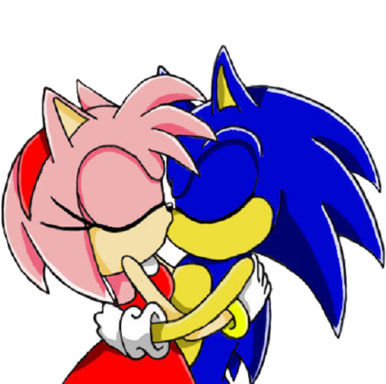Amy Rose Shadow The Hedgehog Sonic The Hedgehog Kiss - Sonic And Amy Kiss (600x585)