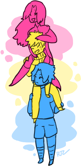 Together They Make The Pan Flag - Cartoon (310x550)