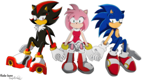 Sonic The Hedgehog Wallpaper Called Shadamy Vs Sonamy - Shadamy Y Sonamy (500x289)