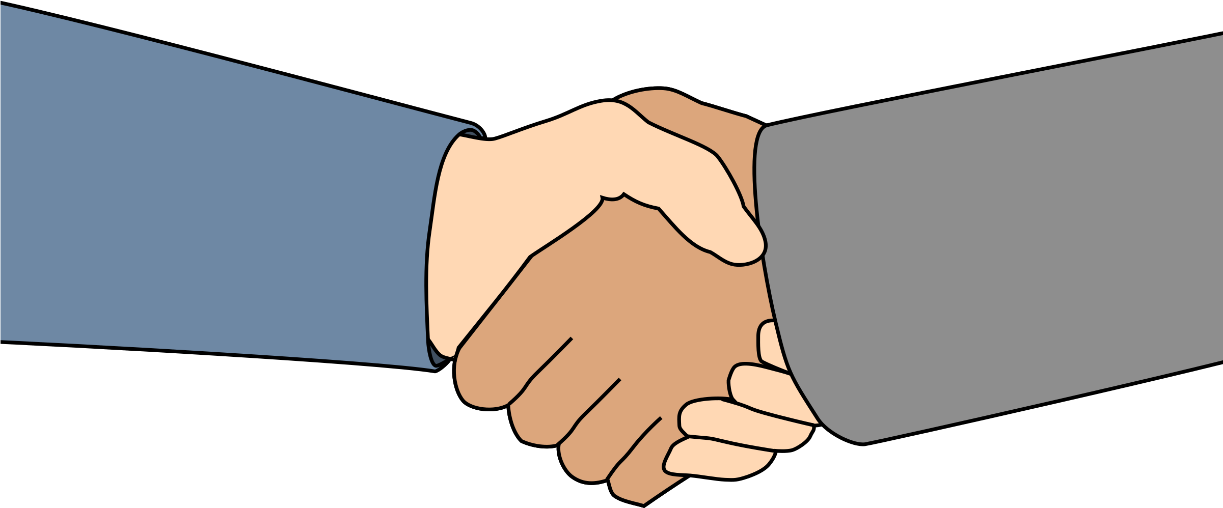 Handshake Clipart - Handshake (2400x1010)