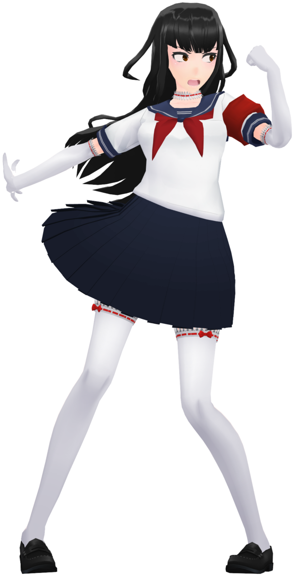 Megami Saiko Alternate Textures By Nyehnyehnyehmeow - Megami Saiko Black Hair (625x1280)