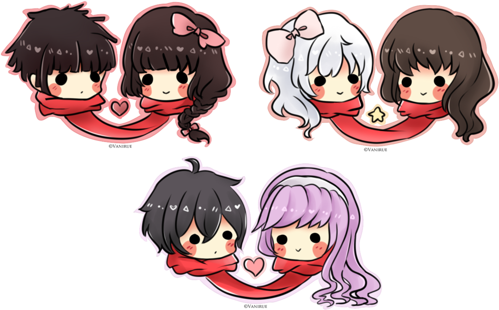 Couple Scarf Chibi [batch 1] By Vanirue On Deviantart - Couple Scarf Chibi [batch 1] By Vanirue On Deviantart (1024x687)