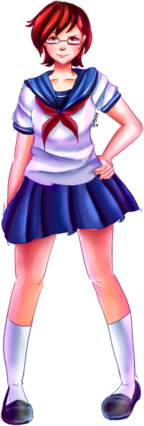 Yandere Simulator Fan Art Drawing - Yandere Simulator Info Chan Png (600x904)