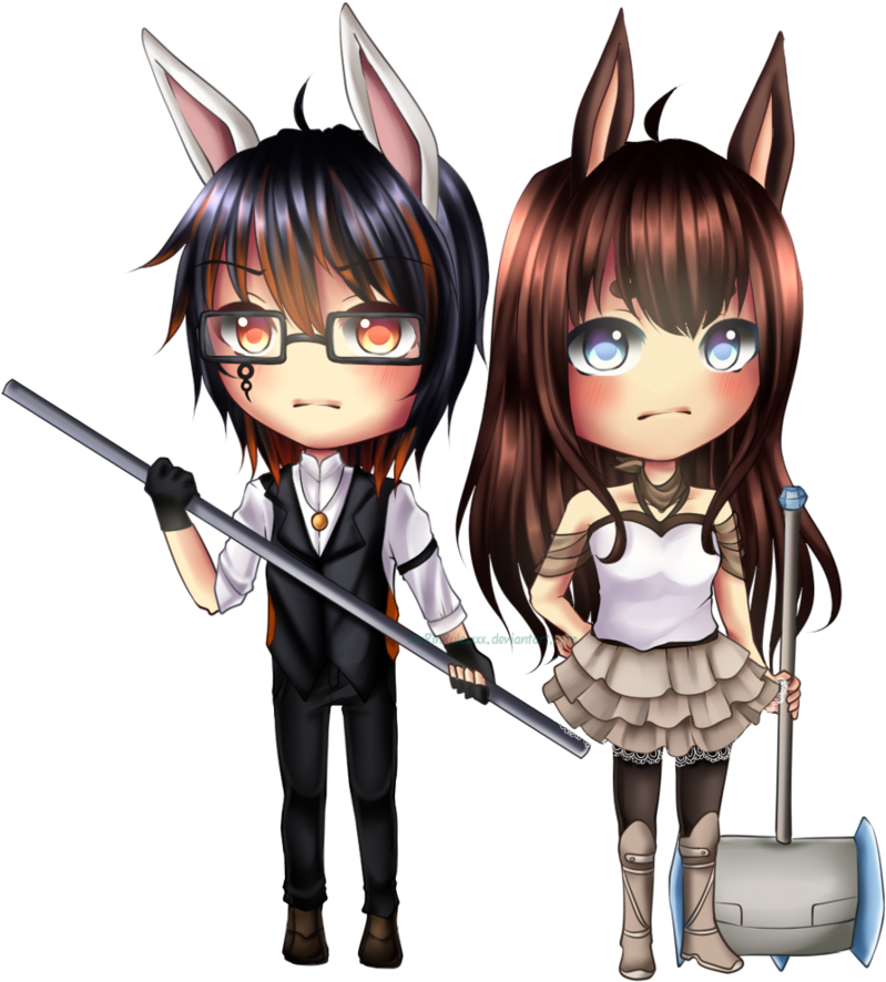 Chibi Couple Lance X Skye By Rinspirit-art - Commission (894x894)