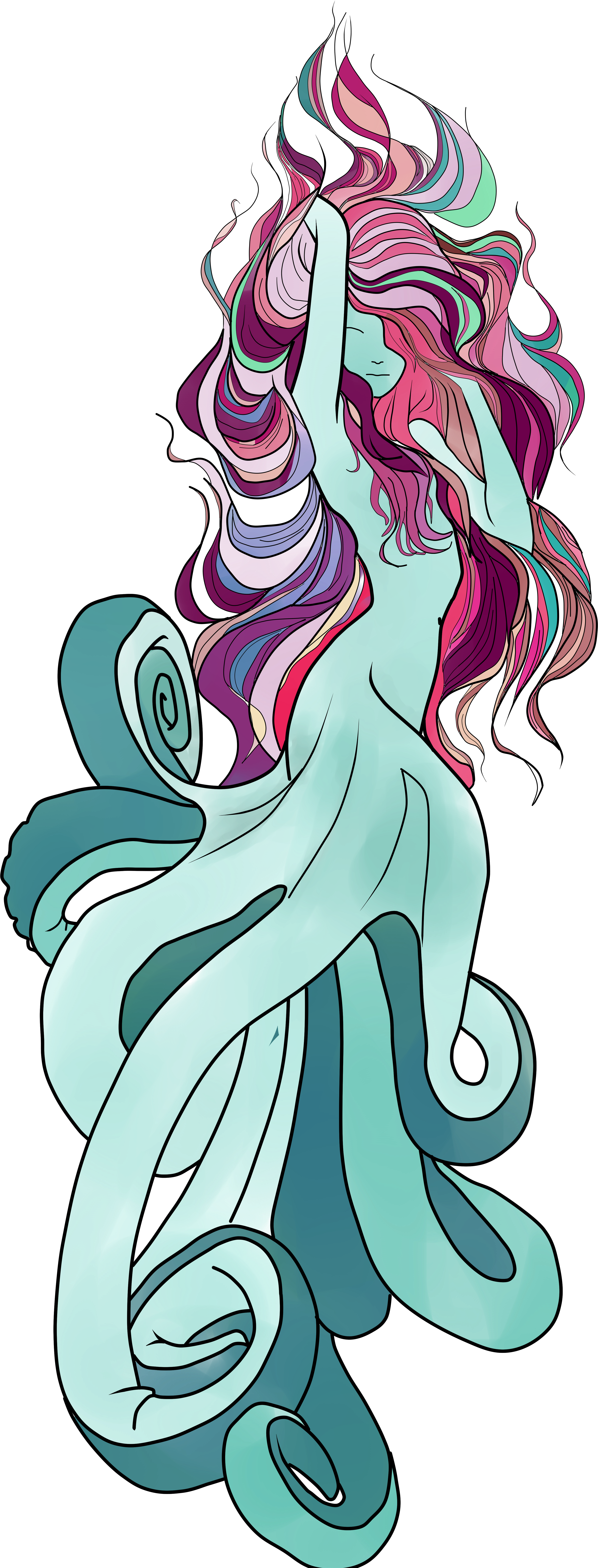 Octopus Mermaid, Sea,ocean,underwater, Magic, Fantasy, - Octopus (3840x9121)