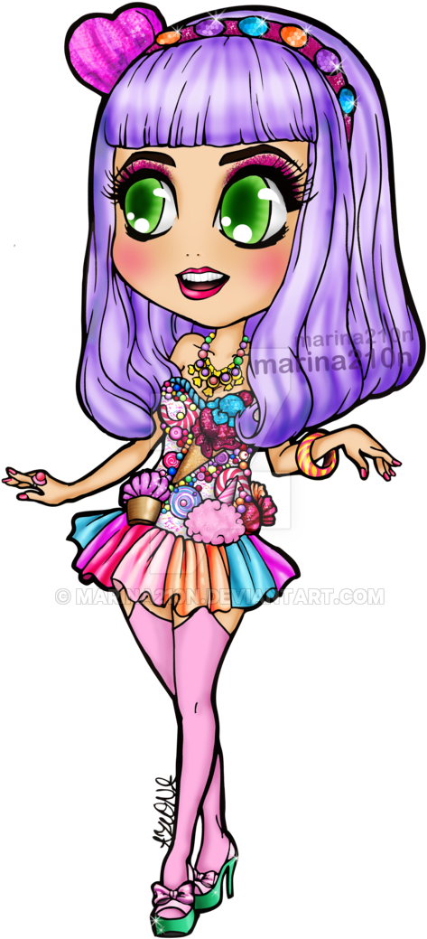 Drawing California Gurls Chibi Teenage Dream - Dibujos De Katy Perry Anime (600x1078)