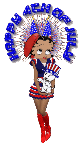 #gif #bettyboop #illustration ✿⊱╮ - Happy Fourth Of July Animation (260x489)