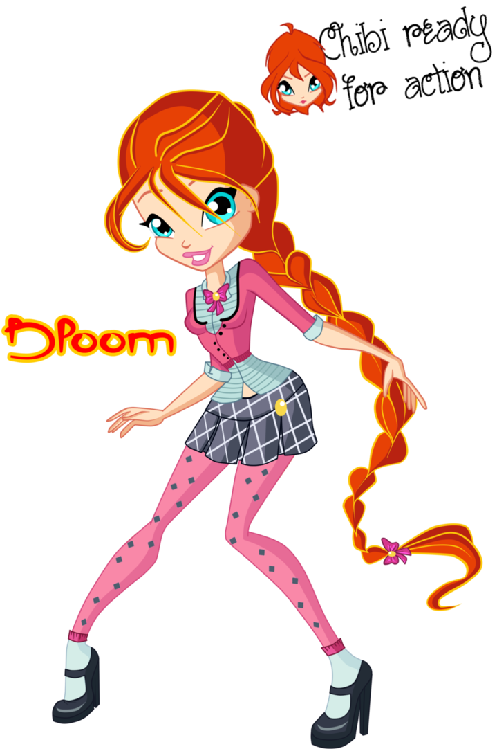 Crfa'bloom School Uniform' By Goldenamethyst - Winx Club Chibi Bloom (730x1095)