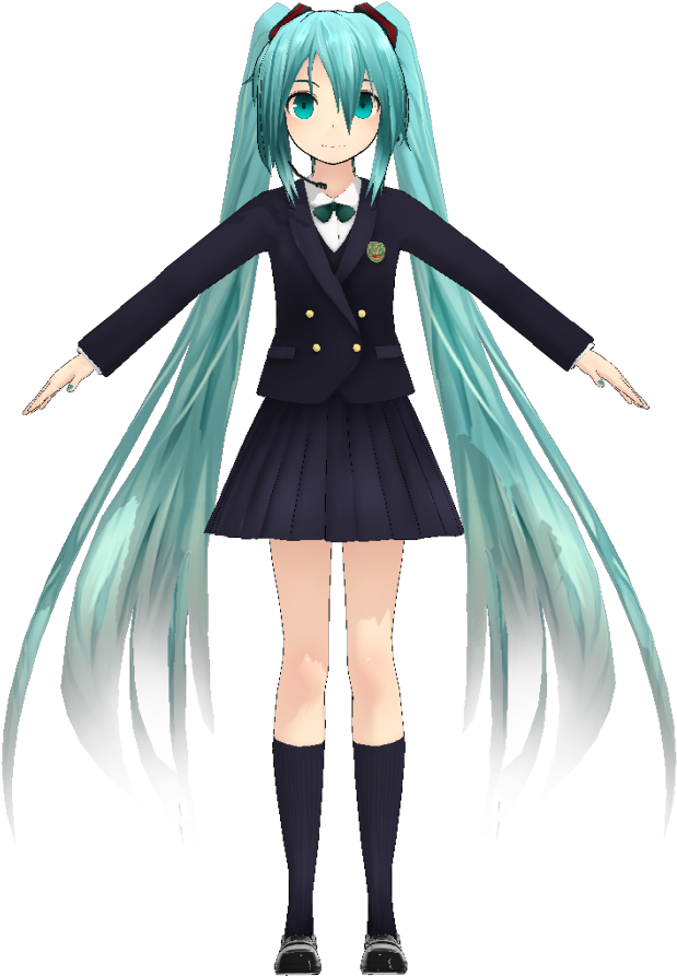 Miku School Chibi By Rondline - Anime School Uniform Chibi (700x900)