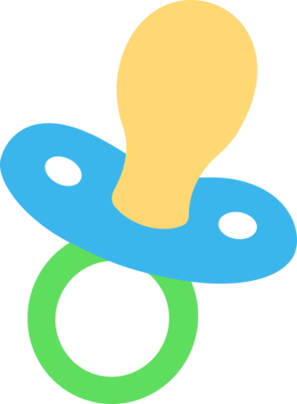 Yellow Clipart Pacifier - Baby Pacifier Clipart (333x453)