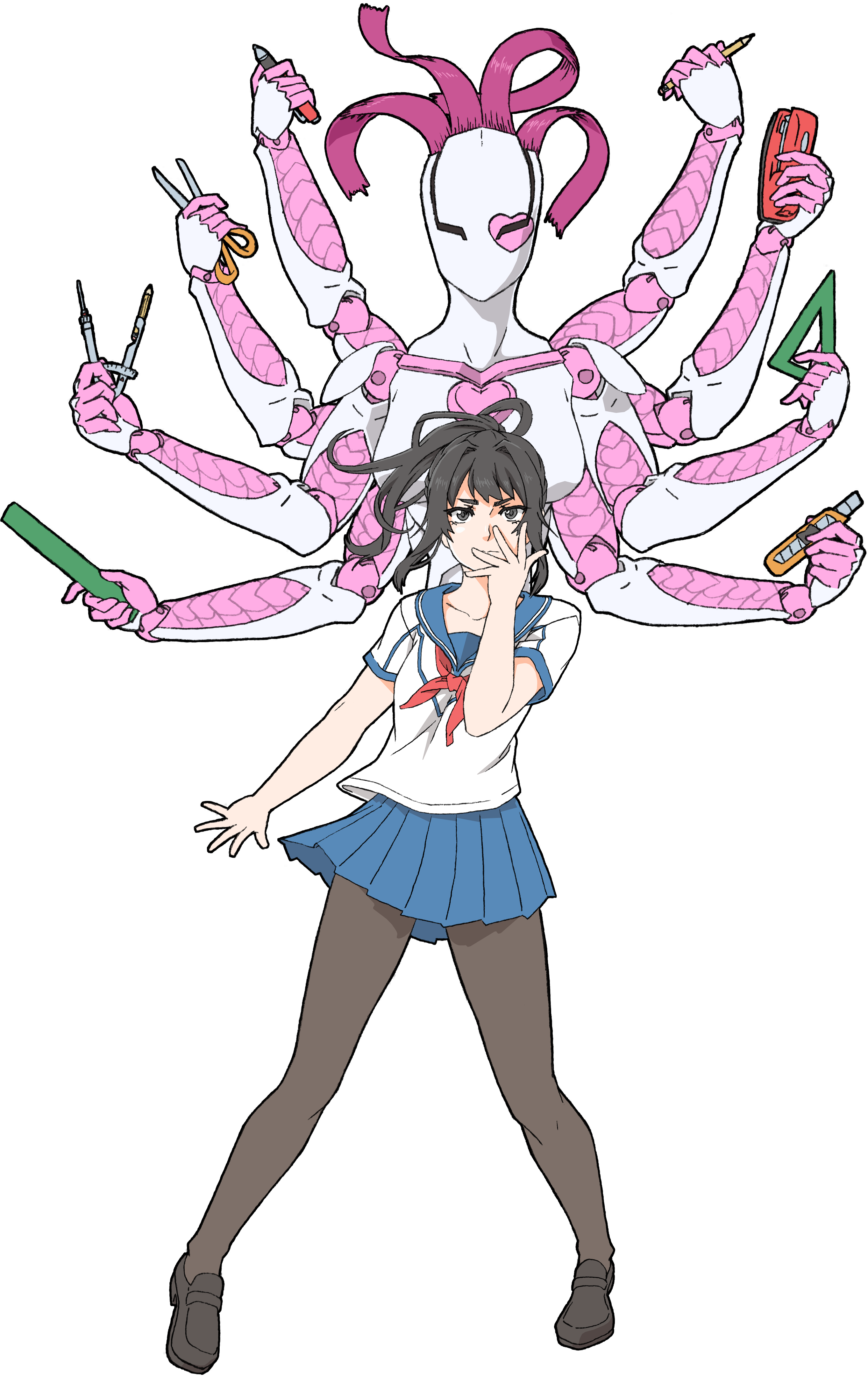 Yandere Simulator Clothing Pink Fictional Character - Yandere Simulator Jojo Easter Egg (2726x4322)