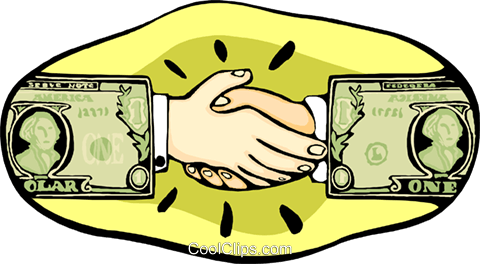 Hands Shaking With Dollar Sign Hands Royalty Free Vector - Cifrao Png (480x264)