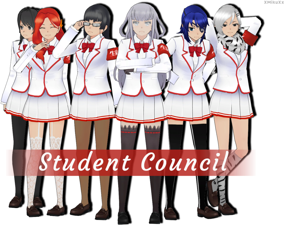 Top Images For Mmd Megami Yan Sim On Picsunday - Mmd Dl Yandere Simulator Student Council (1024x768)