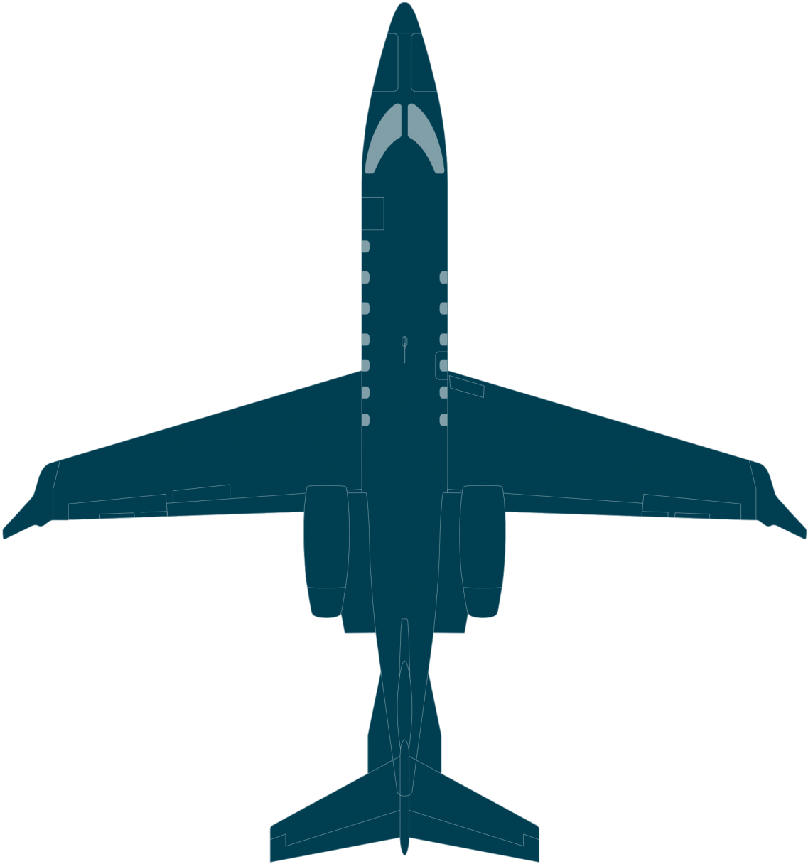 Learjet 70 Aircraft Top View - Top View Aircraft (1430x1430)