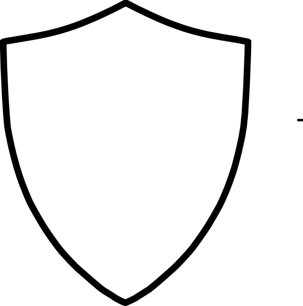 Shield Template Http - Shield Logo White Png (594x600)