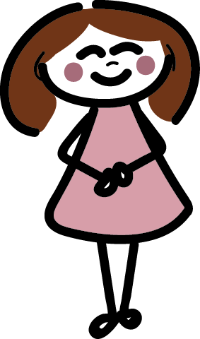 Stick Figure In A Pink Dress - Happy Girl Stick Figure (283x480)