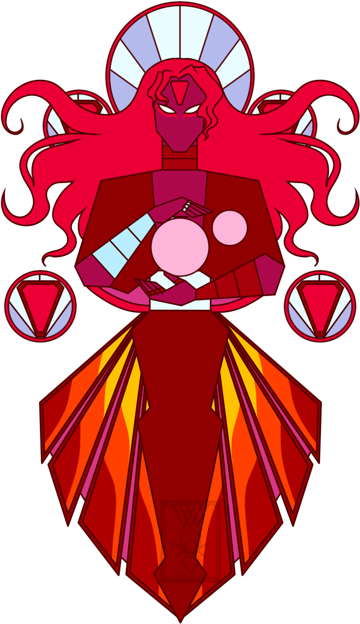 Gemsona Steven Universe Gem Mural Ice Red Beryl Topaz - Illustration (836x1323)