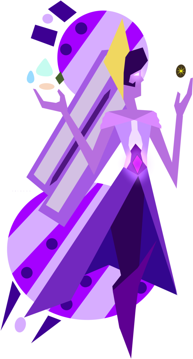 Russian Purple Diamond Mural - Love Diamond Steven Universe Mural (653x1224)