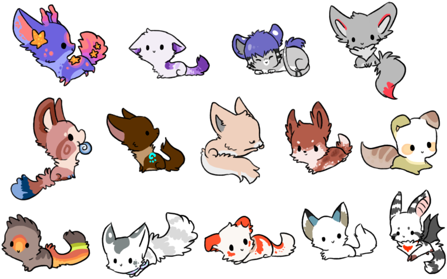 Micro Chibi Pack By Magicpawed - Chibi Animal Drawings (900x672)