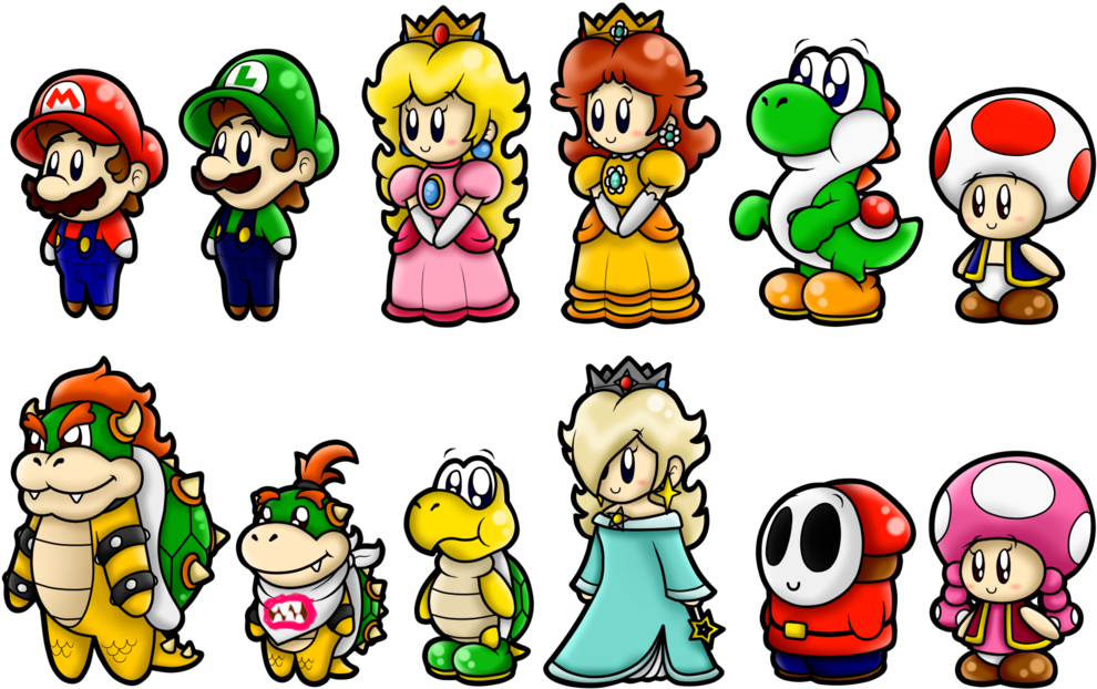 Full Size Of Drawing - Mario Characters (1024x644)