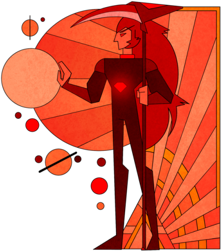 Cherry Diamond Mural - Steven Universe Red Diamond Mural (500x500)