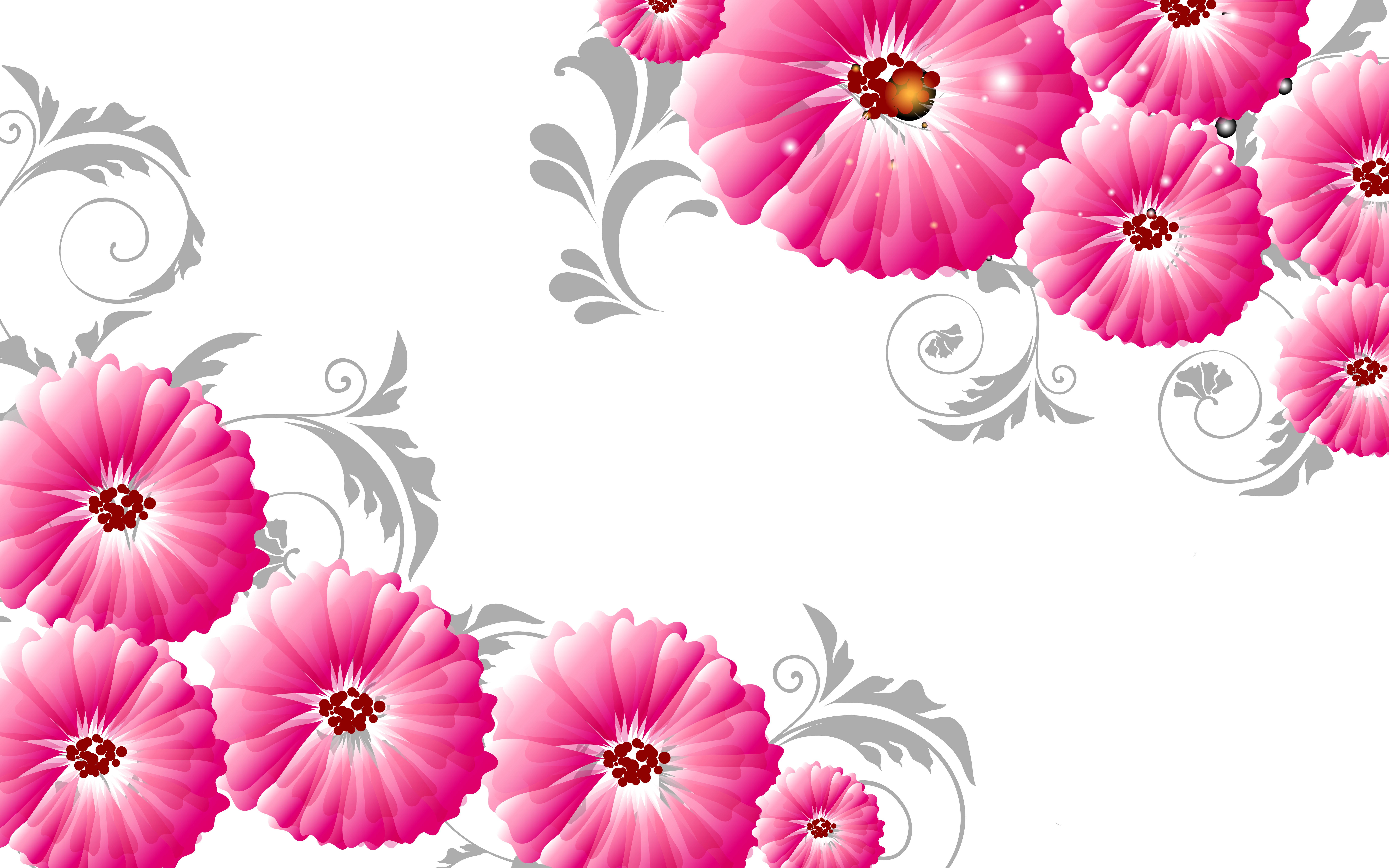Mural Wall 3d Computer Graphics Flower 3d Film - Mural Wall 3d Computer Graphics Flower 3d Film (9071x5669)