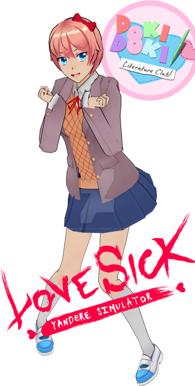 {mmd X Yandere Simulator X Ddlc} Sayori Model Edit - Ddlc X Yandere Simulator (632x1265)