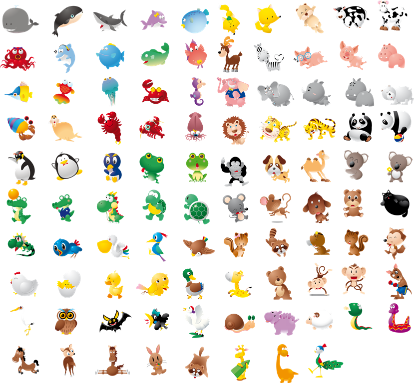 13 Free Packs Of Animal Vector Graphics - Todos Los Animales En Dibujo (829x768)