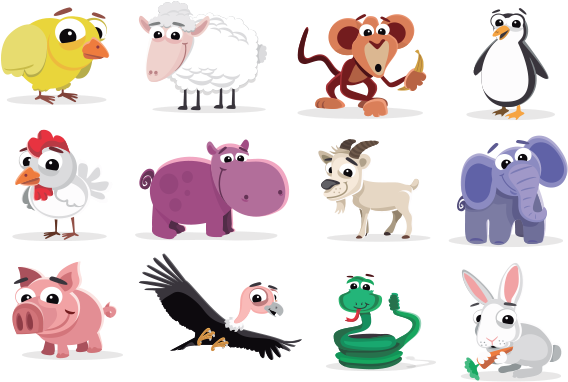 Cute Animals Vector Illustrations Free Download Png - Vector Graphics (1200x628)